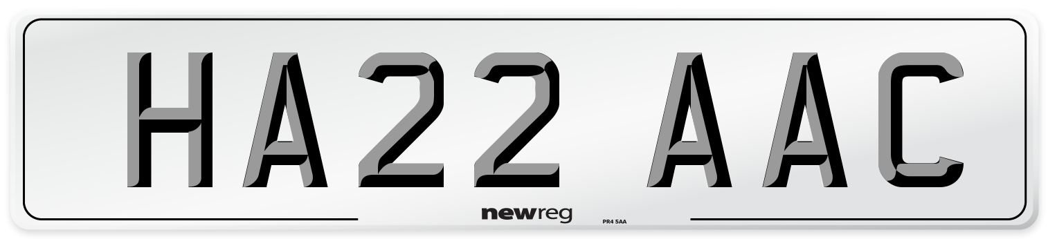 HA22 AAC Number Plate from New Reg